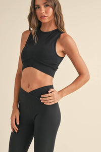 Seamless Crop Tank: Black / L