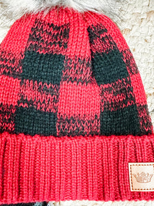 Kids Buffalo Plaid Beanie