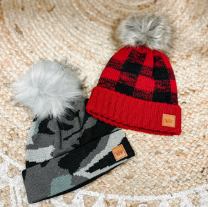 Kids Buffalo Plaid Beanie