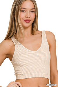 Ribbed Bralette Sand Beige