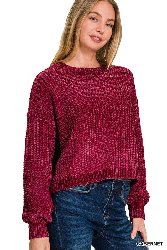 Cabernet Cozy Up Chenille Sweater