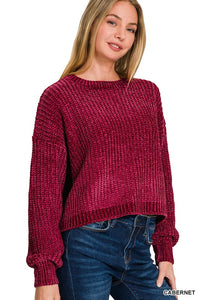 Cabernet Cozy Up Chenille Sweater