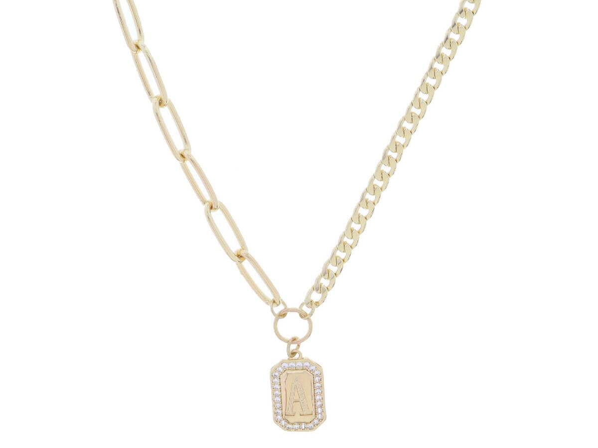 Chrystal Edged Inital Necklace