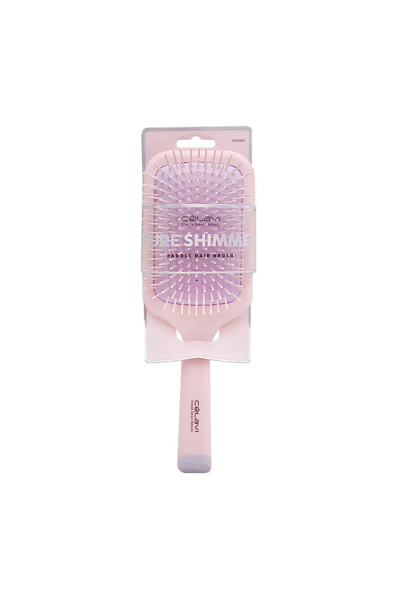 Celavi HRP009 Pure Shimmer Pink Paddle Hair Brush - 12 pcs